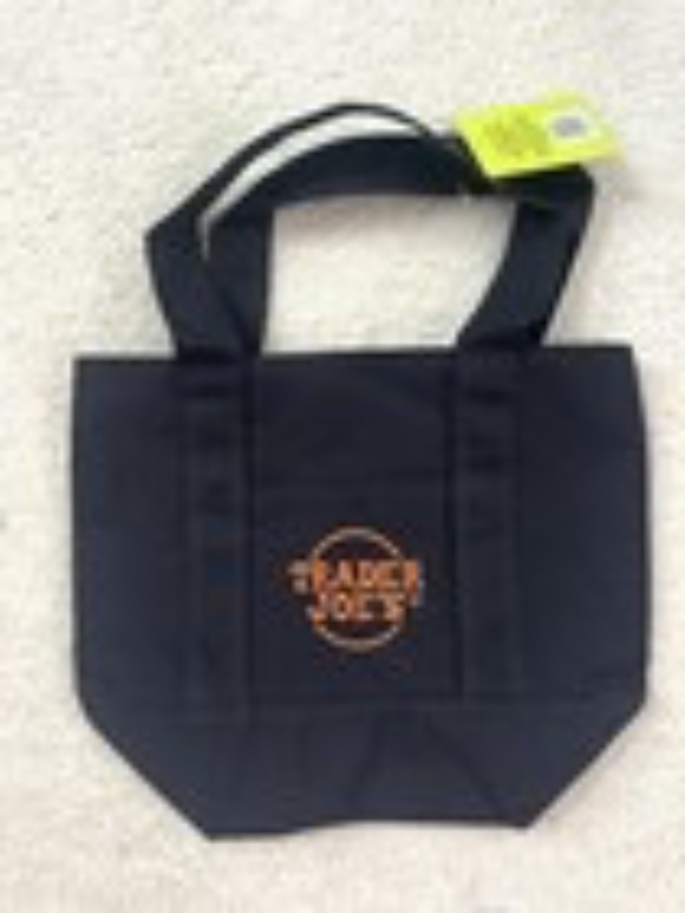 NWT Trader Joe's Black Mini Canvas Tote Bag